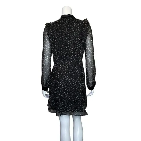 Lush | Women's Black/Floral Print Sheer Side/Sleeve Dress with Tags | Size: L - Picture 7 of 9